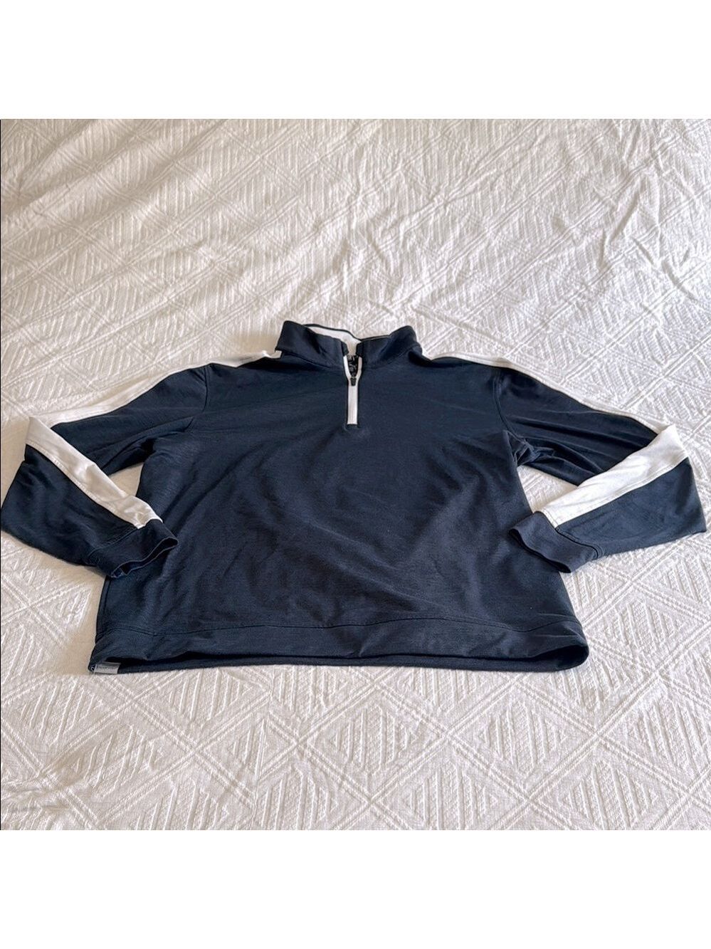 Puma Pure 2.0 Blue and White 1/4 Zip Pullover Size Large